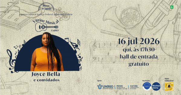 Imagem do evento Vitrine Musical UNIRIO no Saguão do CCJF-RJ apresenta Joyce Bella e convidados