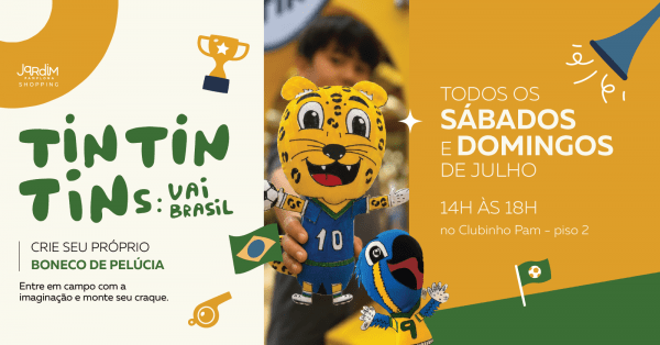 Imagem do evento Oficinas TinTinTins  Criaturas Incríveis no Jardim Pamplona Shopping