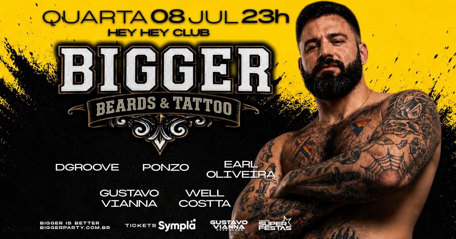BIGGER BEARDS & TATTOO - QUARTA, 8 JULHO (Véspera de Feriado) 23H - São Paulo, SP