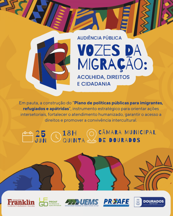 Imagem do evento Audiência Pública "Vozes da Migração: acolhida, direitos e cidadania"