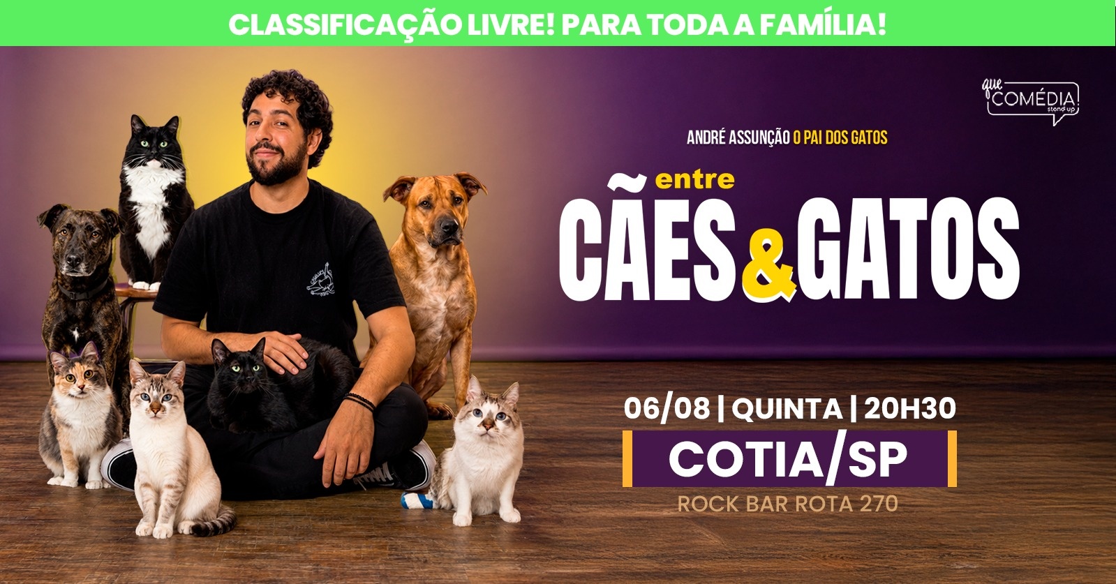 O PAI DOS GATOS em COTIA - ENTRE CÃES E GATOS - Stand up Comedy