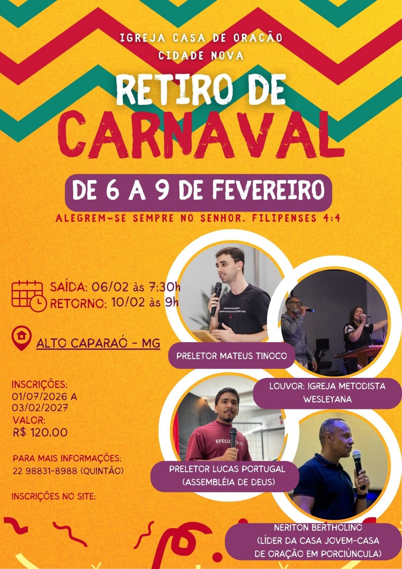 Imagem publicada pela fonte para Retiro Espiritual de Carnaval