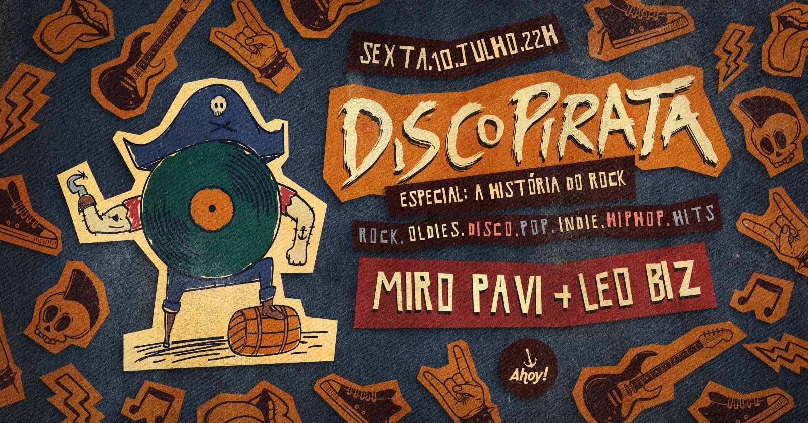 DISCO PIRATA: A HISTÓRIA DO ROCK no Ahoy! Tavern Club - Blumenau, SC