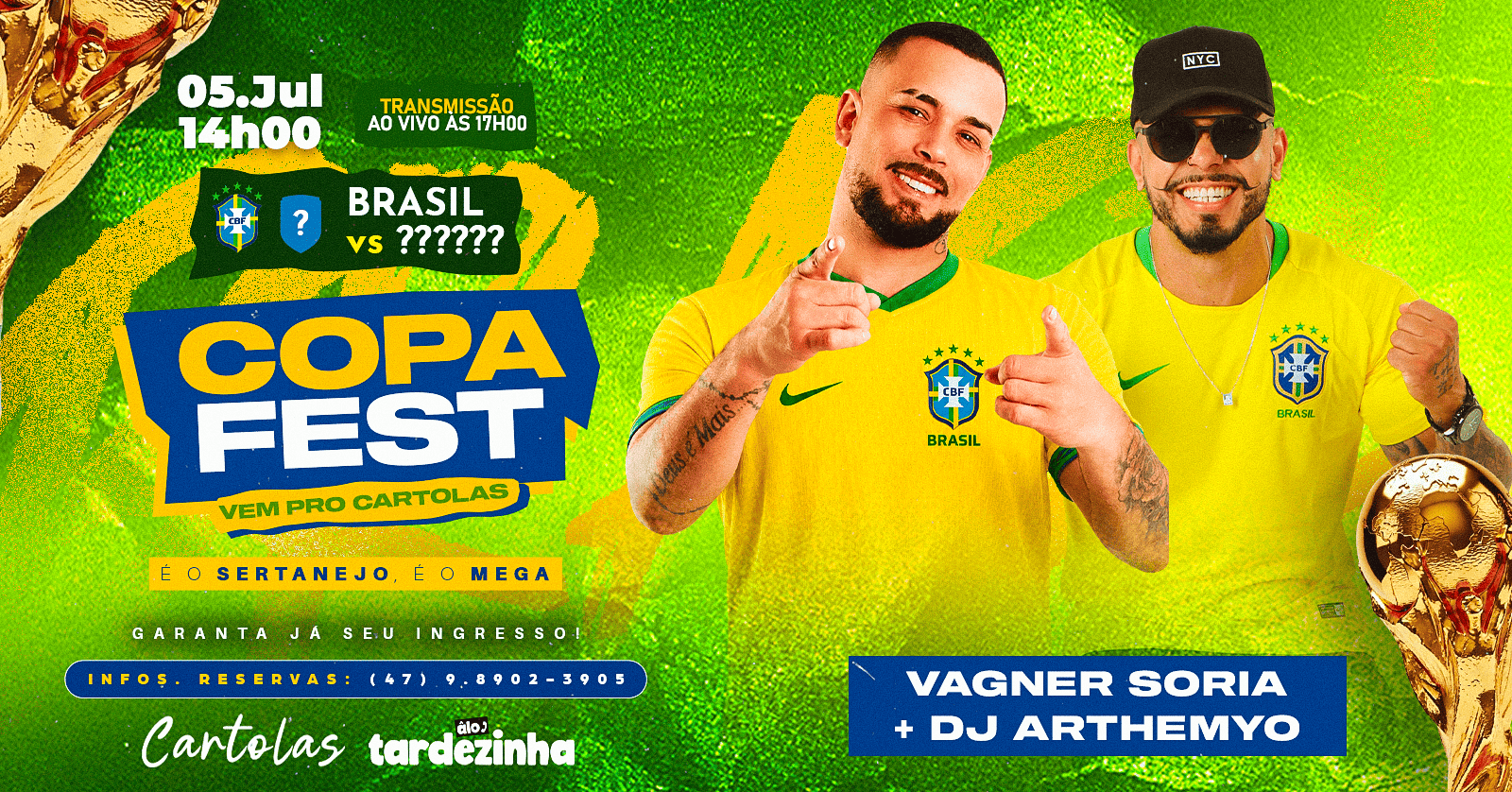Copa Fest - Alô Tardezinha no Cartolas - Brusque, SC