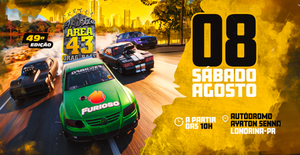 Imagem do evento LISTA ÁREA 43 - LONDRINA | 08 DE AGOSTO
