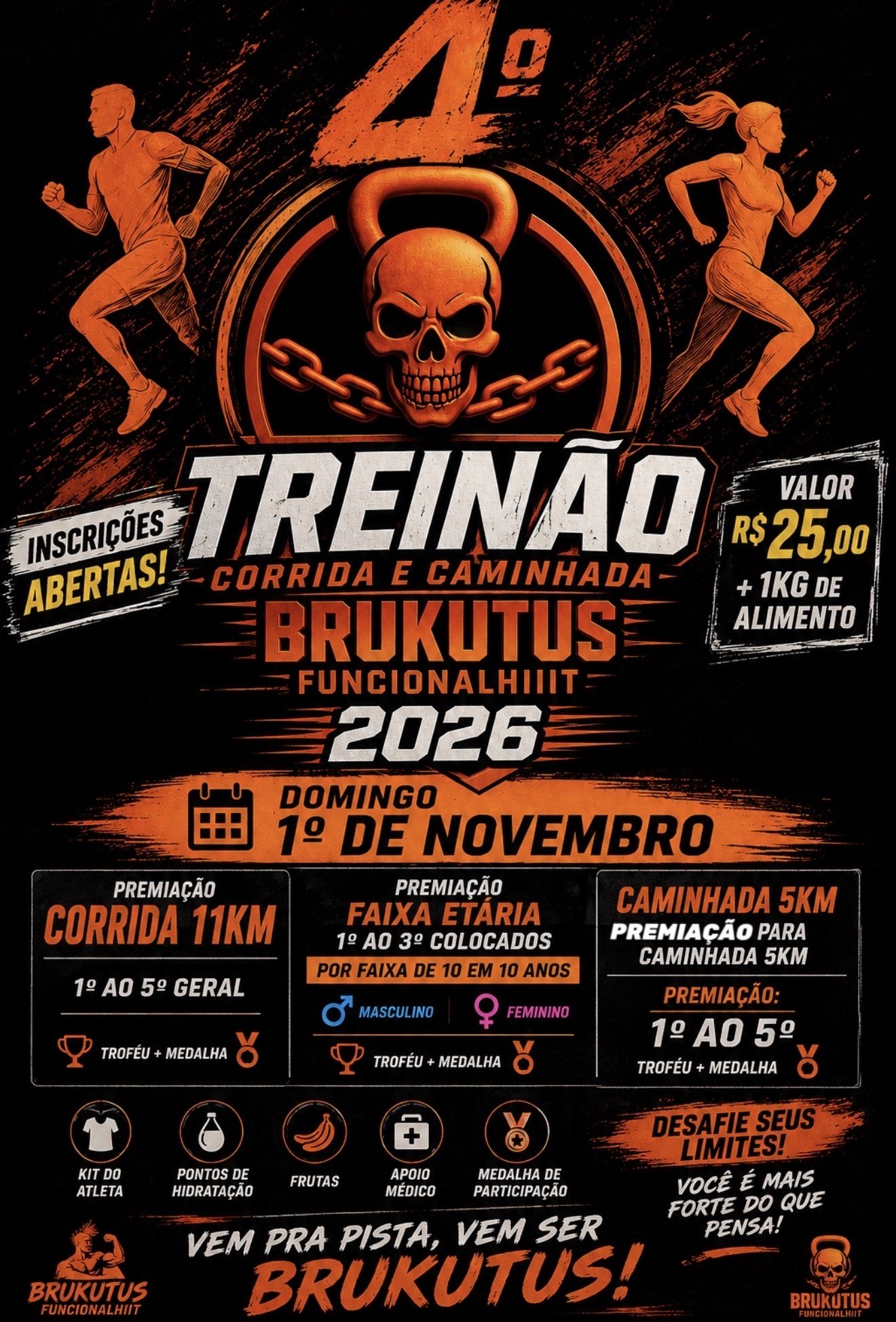 4º TREINÃO BRUKUTUS FUNCIONALHIIT ( CORRIDA E CAMINHADA)