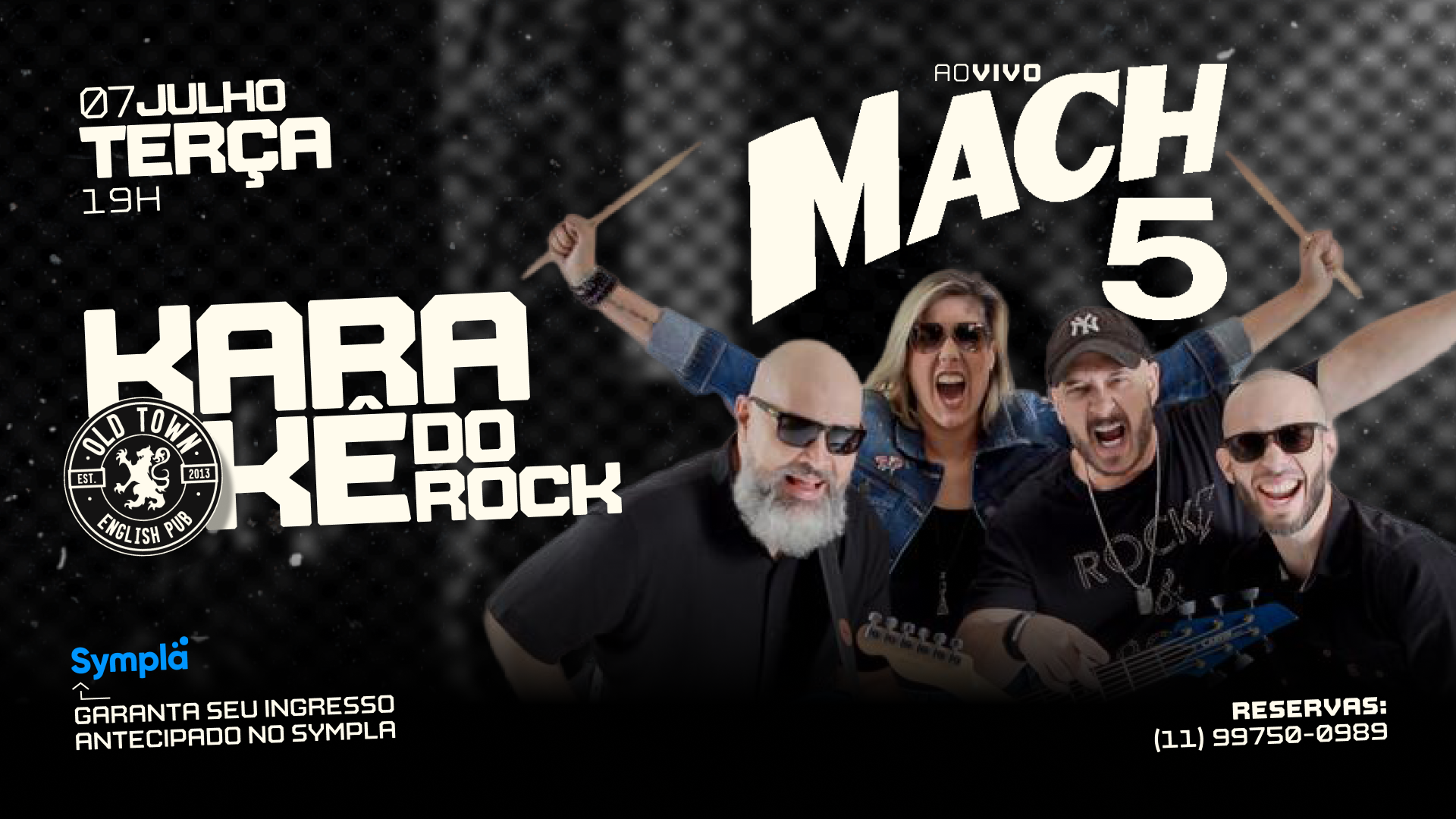 Karaokê com a Banda Mach5 no Old Town - Santo André, SP