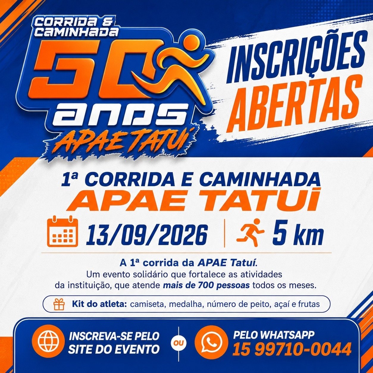 1ª CORRIDA E CAMINHADA APAE TATUI SP