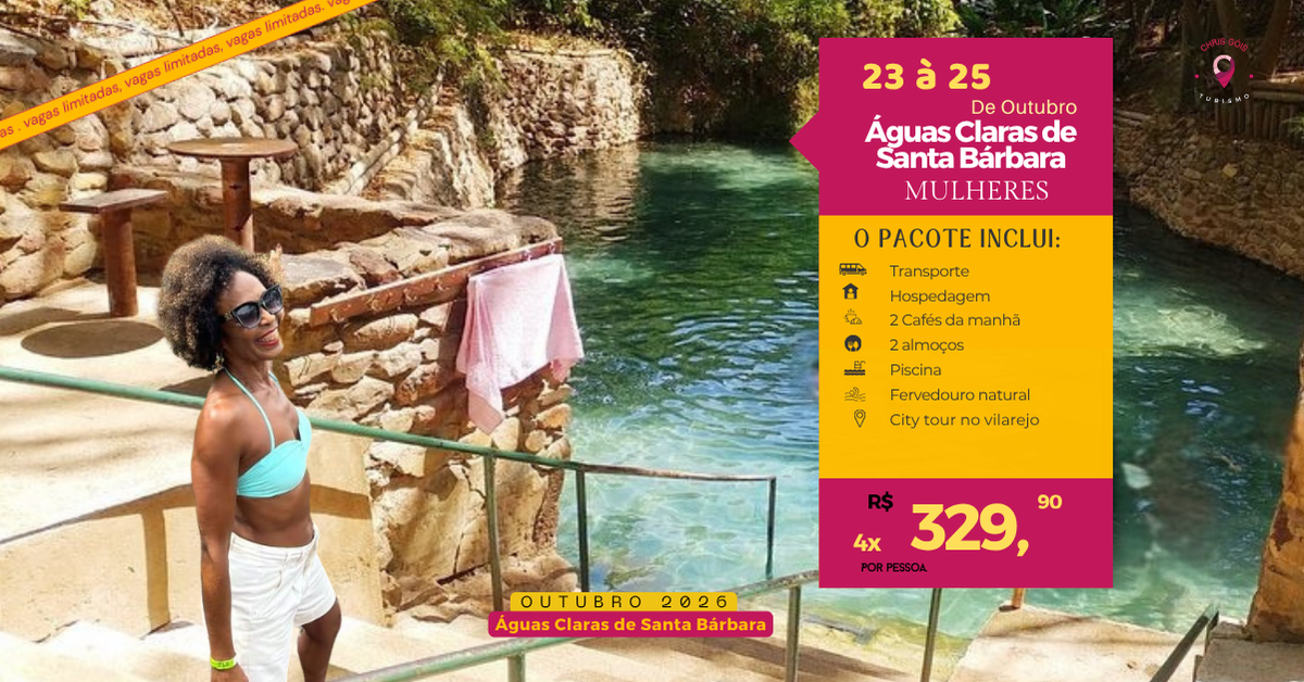 Águas Claras de Santa Bárbara - Entrada R$329,90 + 3 x de R$ 329,90 até dia 17/10