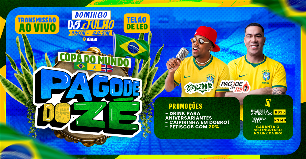 DOMINGO | PAGODE DO ZÉ | JOGO DO BRASIL! - Porto Velho, RO