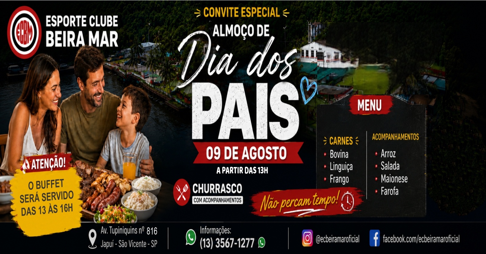 ALMOÇO DE DIA DOS PAIS NO ESPORTE CLUBE BEIRA MAR