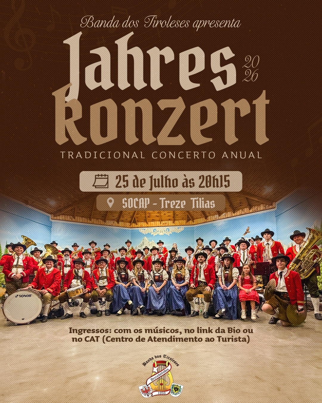 Jahreskonzert 2026 - Treze Tílias, SC
