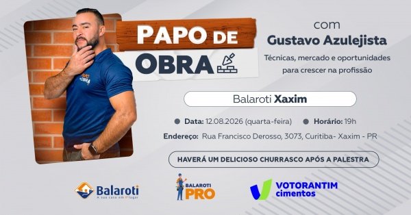 Imagem do evento Bate papo com Gustavo Azulejista - Xaxim