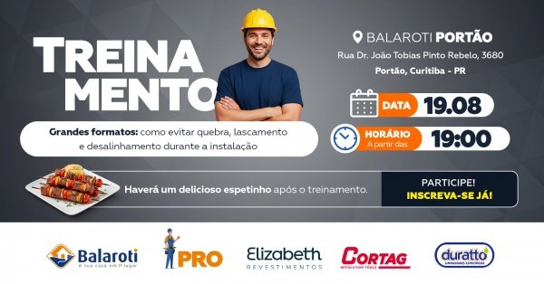 Imagem do evento Grandes formatos: como evitar quebra, lascamento e desalinhamento durante a instalação