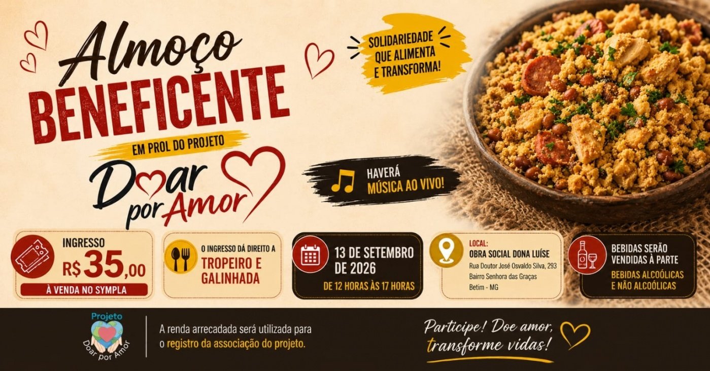 Evento Beneficente projeto Doar por anor