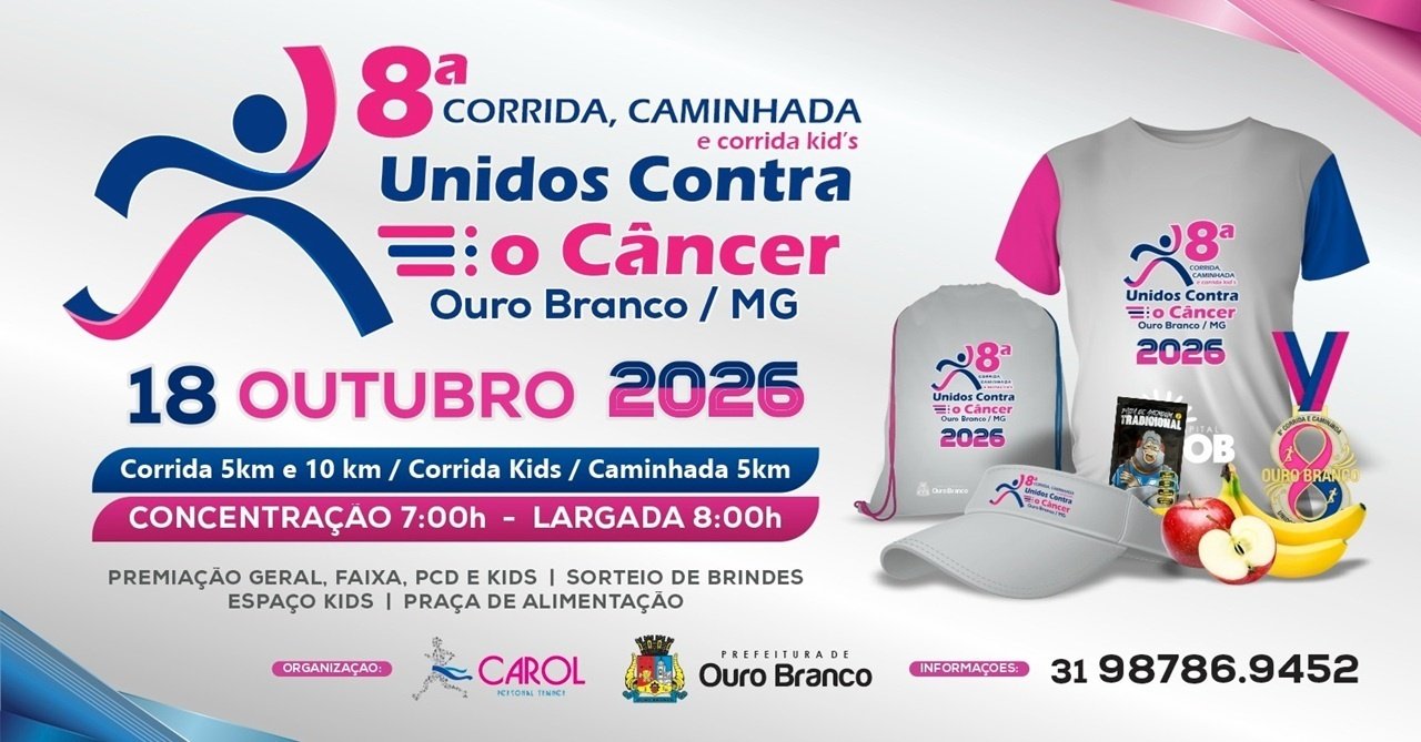 Corrida 8ª Corrida E Caminhada Unidos Contra O Câncer em Ouro Branco, MG