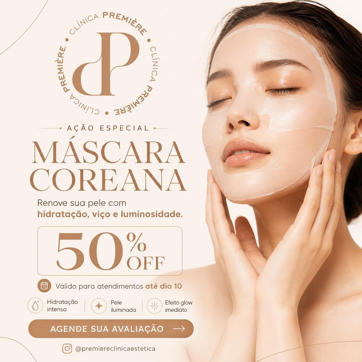Clínica Première - Promoção 50% desconto na Máscara Coreana