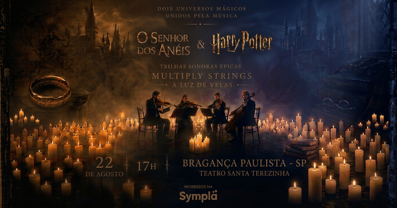 Trilhas de Senhor dos Anéis e Harry Potter à Luz de Velas | Bragança Paulista, SP [22/08]
