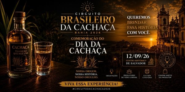 Imagem do evento CIRCUITO BRASILEIRO DA CACHAÇA - BAHIA 2026 - COMEMORAÇÃO DO DIA DA CACHAÇA
