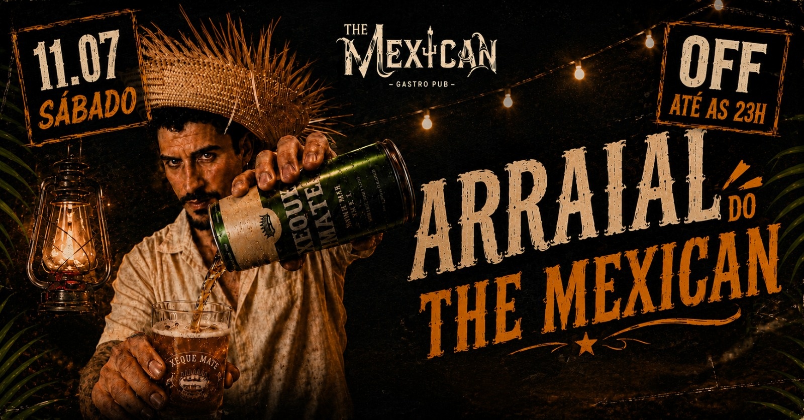 22H SÁBADO no THE MEXICAN! ARRAIAL DO THE MEXICAN A FANTASIA + Rodada Dupla de Xeque Mate! - Belo Horizonte, MG