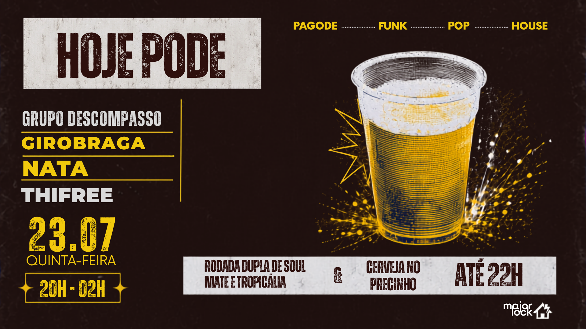 HOJE PODE - 23/07| Major Lock - Belo Horizonte, MG