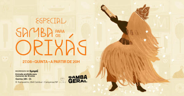 Imagem do evento SAMBA PARA OS ORIXÁS NO ALMA CAMPINAS | 27.08