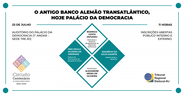 Imagem do evento Ciclo de Palestras: O ANTIGO BANCO ALEMÃO TRANSATLÂNTICO, HOJE PALÁCIO DA DEMOCRACIA