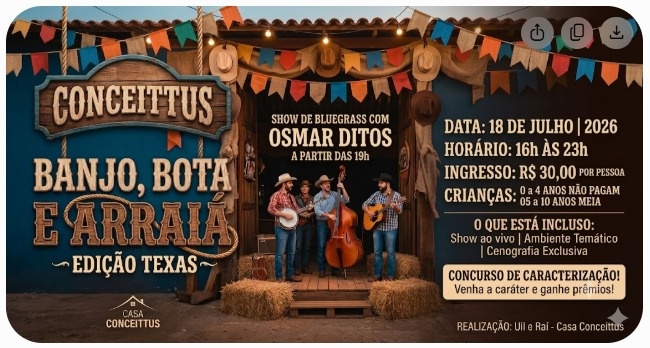 Banjo, Bota e Arraiá Edição Texas na Conceittus - São Paulo, SP
