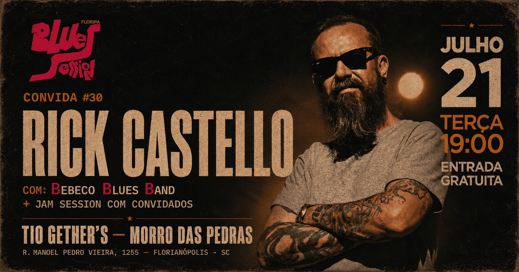 Floripa Blues Session Convida #30: Rick Castello + Romy Lovin B-Day em Florianópolis