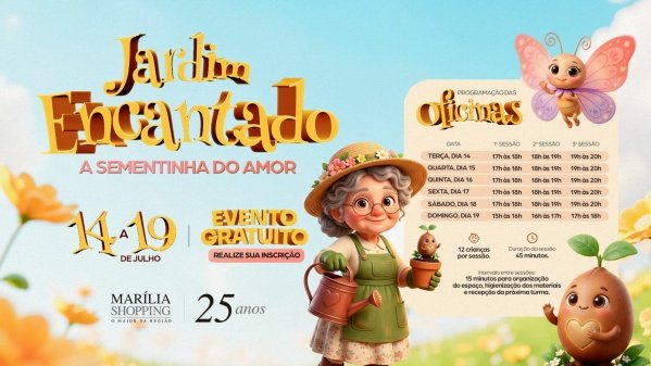 Imagem do evento Jardim Encantado - A Semente do Amor - Evento de Férias (Cópia)