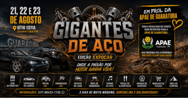 Imagem do evento Gigantes de Aço - Edição ExpoCar 2026 - APAE GUARATUBA