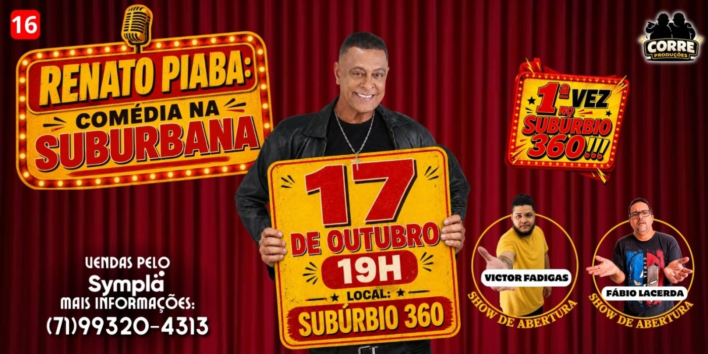 Imagem da fonte — RENATO PIABA - RESENHA NO SUBÚRBIO - HUMOR e STAND UP COMEDY SEM TAXAS