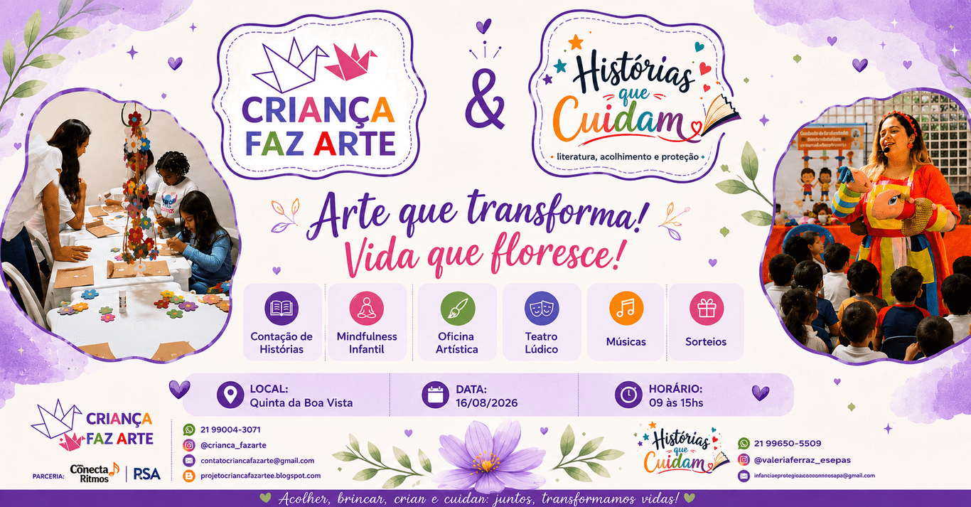 Criança Faz Arte & Histórias que Cuidam na Quinta