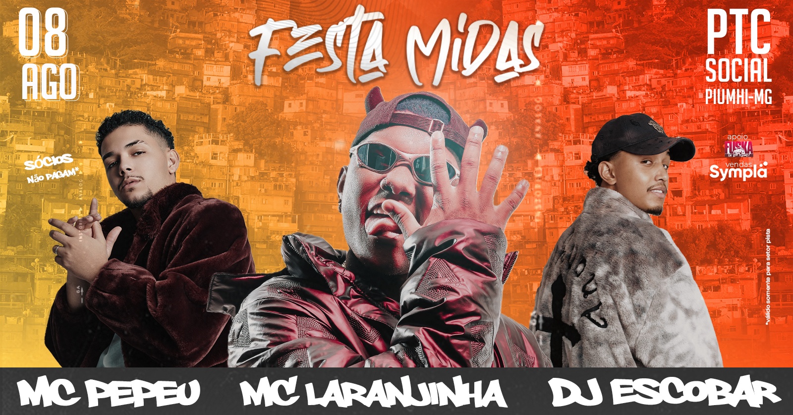 FESTA MIDAS - MC LARANJINHA, MC PEPEU, DJ ESCOBAR - 08 AGOSTO - Piumhi, MG