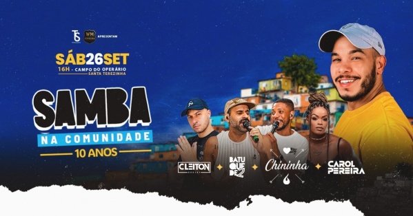 Imagem do evento SAMBA NA COMUNIDADE - ESPECIAL 10 anos - CHININHA