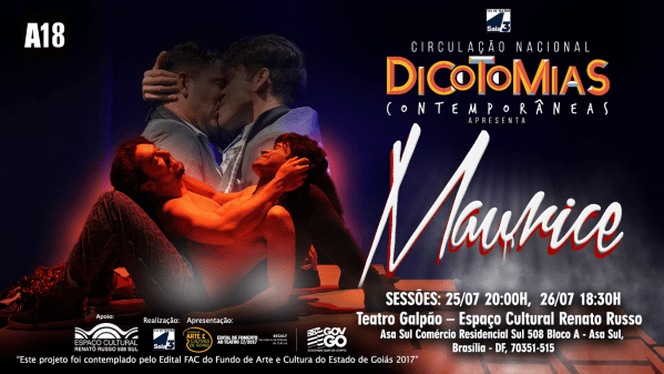 Imagem do evento DICOTOMIAS CONTEMPORÂNEAS APRESENTA MAURICE - ESPETÁCULO CIA DE TEATRO SALA 3
