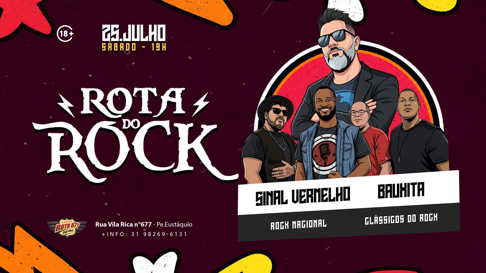 ROTA DO ROCK |SINAL VERMELHO & BAUXITA |25/07| 19H - Belo Horizonte, MG