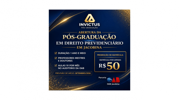 Imagem do evento PÓS GRADUAÇÃO PREVIDENCIARIO JACOBINA
