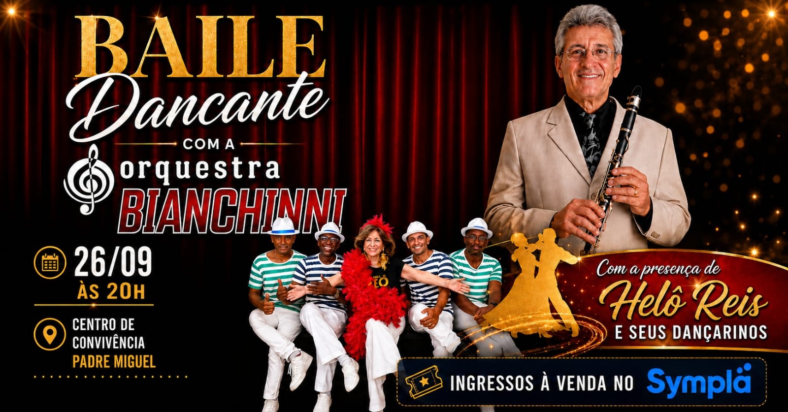 Baile Dançante Orquestra Bianchini | 26/09 (SAB) | Centro de Convivência de Padre Miguel - Rio de Janeiro, RJ