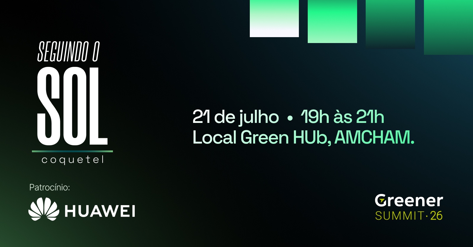 Coquetel Seguindo o Sol | Greener Summit 2026