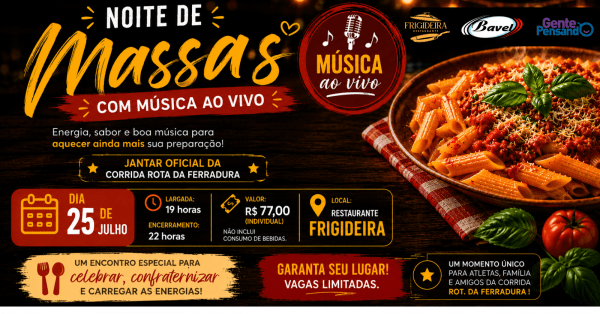 Imagem do evento Noite de Massas - Jantar Oficial da Corrida Rota da Ferradura