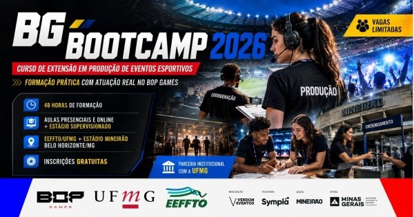 Imagem do evento CURSO DE EXTENSÃO: FORMAÇÃO E CAPACITAÇÃO EM PRODUÇÃO DE EVENTOS ESPORTIVOS - BG BOOTCAMP - 2026