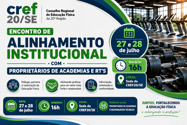 Imagem do evento Encontro de Alinhamento Institucional do CREF20/SE com Proprietários de Academias e RT's