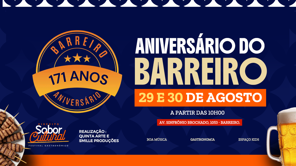 Aniversário do Barreiro - Sábado e Domingo - 29 e em Belo Horizonte