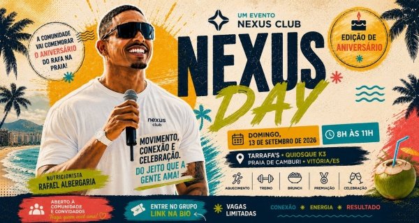 Imagem do evento NEXUS DAY | Comunidade na Praia (Nutri Rafael Albergaria)