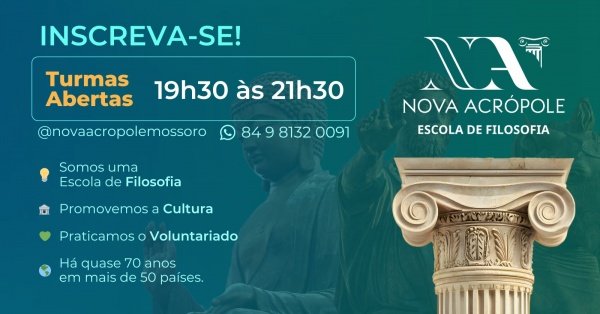 Imagem do evento Mossoró | Nova Acrópole| Curso de Filosofia Para Viver - Outubro 2026
