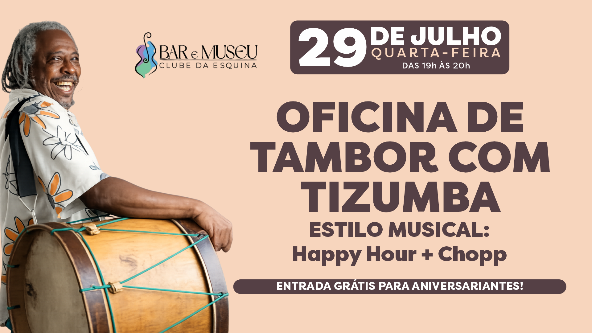 OFICINA DE TAMBOR COM O MESTRE MAURICIO TIZUMBA