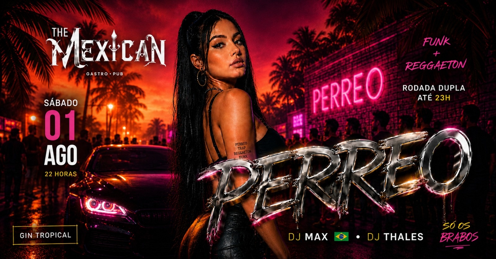 22H SÁBADO no THE MEXICAN! PERREO c/ DJs Latinos + Rodada Dupla de Gin Tropical - Belo Horizonte, MG