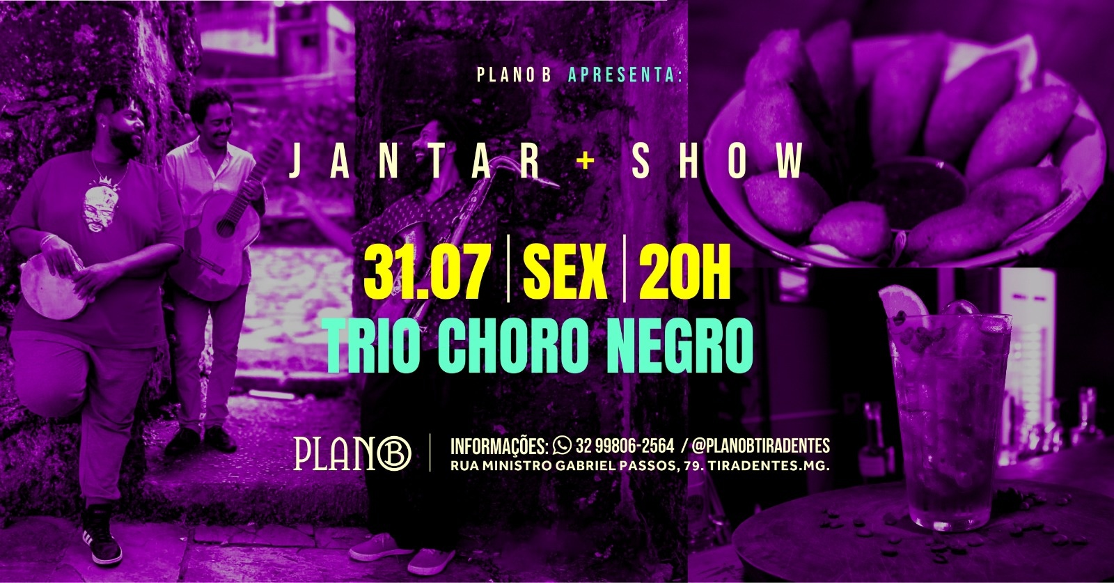 TRIO CHORO NEGRO AO VIVO | JANTAR MUSICAL NO PLANO B TIRADENTES - Tiradentes, MG