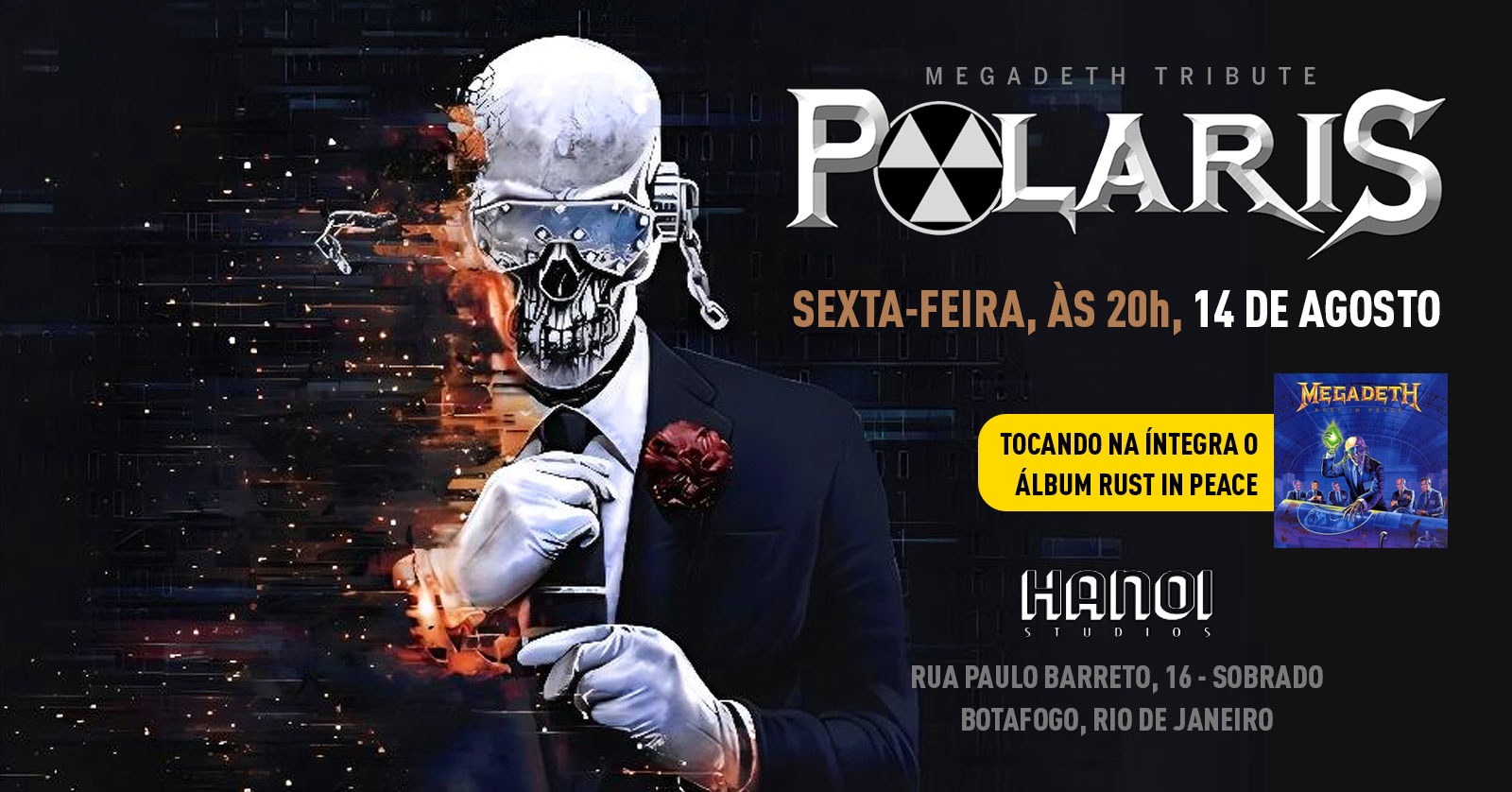 Polaris toca 3 horas de MEGADETH + Rust in Peace no Hanoi Studios!